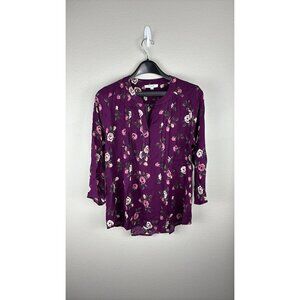 Monday Fun - Medium - Plum Floral Blouse
